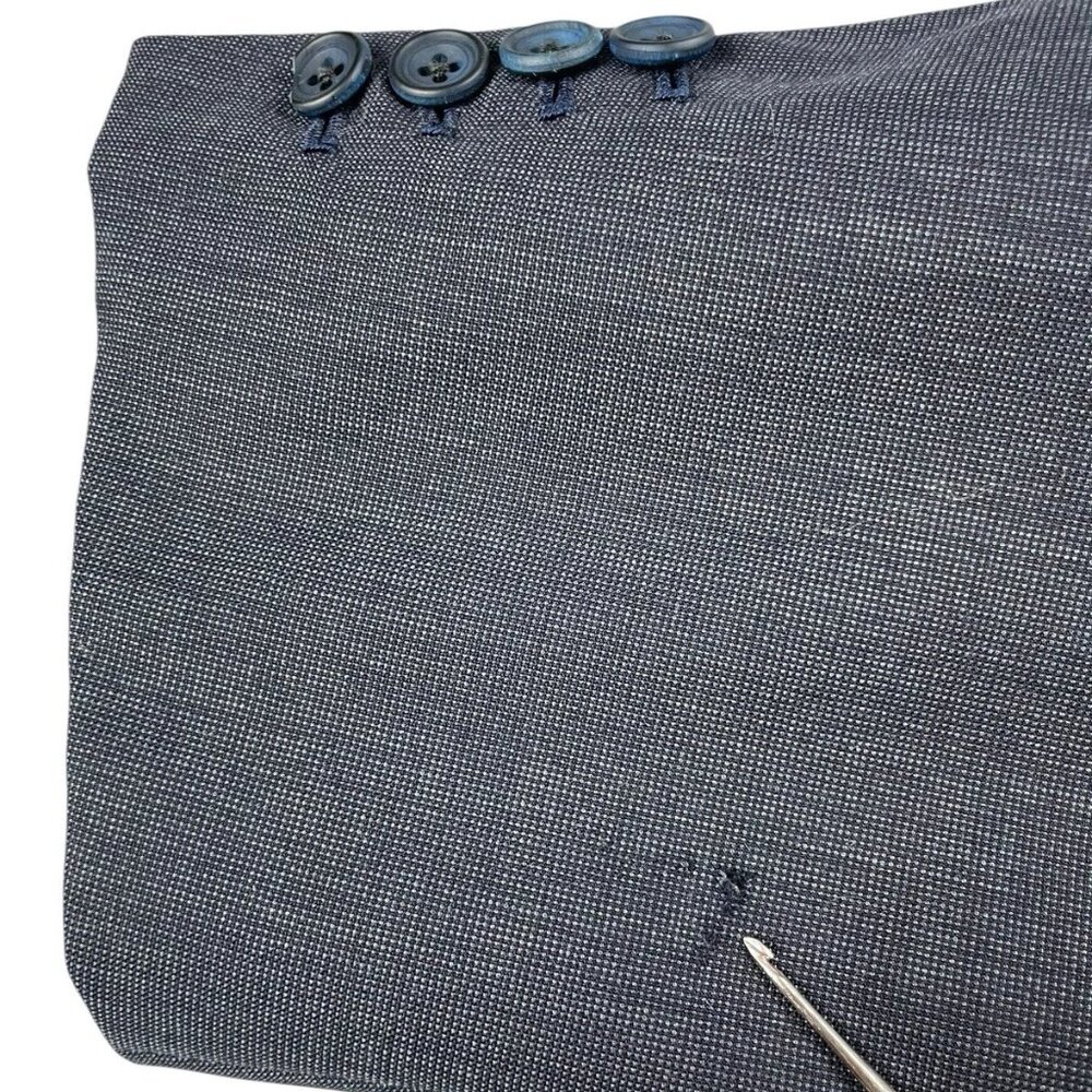 Norton & Sons Savile Row London BESPOKE Blazer 40R Navy Blue 2 BF Single Vent - Picture 14 of 14